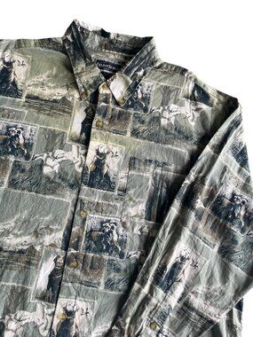 Field & Stream Shirt Mens XXL All Over Print Labrador Duck Hunting Button Down